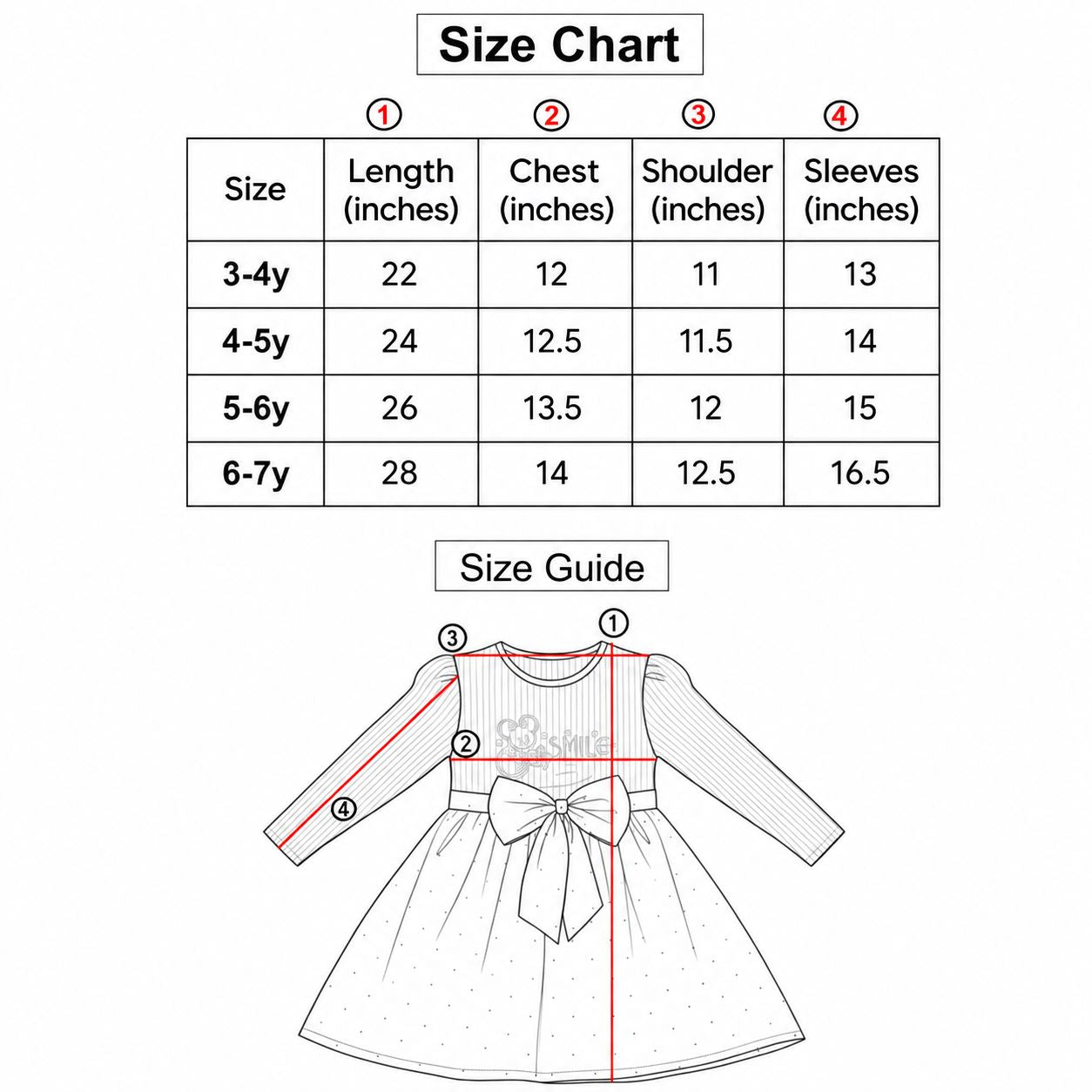 Girls Long Sleeve Bow Party Frock Pink & Off-White