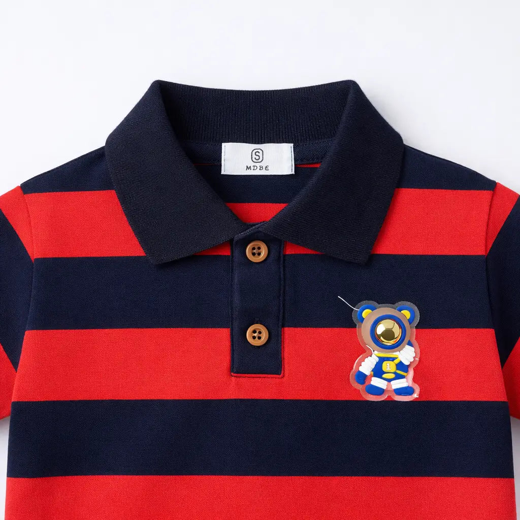 Baby Boy’s Striped Cotton Red T-Shirt (Imported) – 6M to 6Y