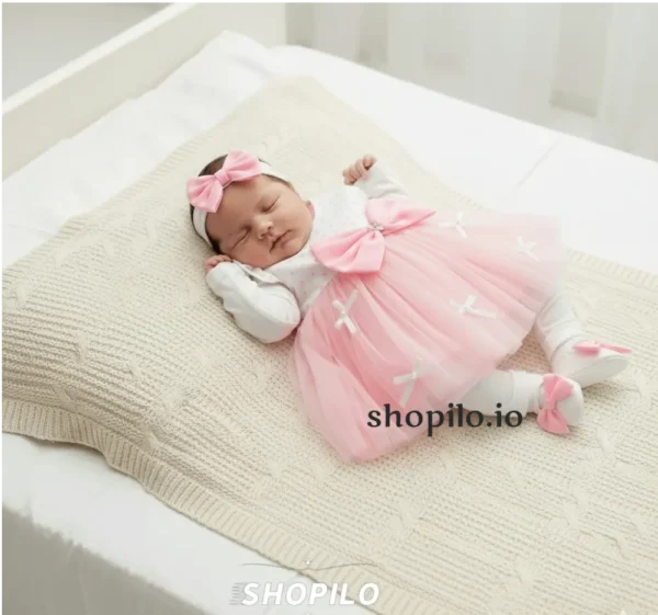 Newborn to Infant Gift Box – Baby Girl Pink Party Dress