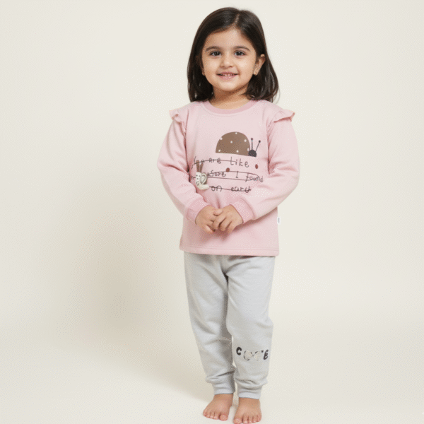Imported Winter Tracksuit for Girls – Pink Ladybug Design – 2-Piece Suit