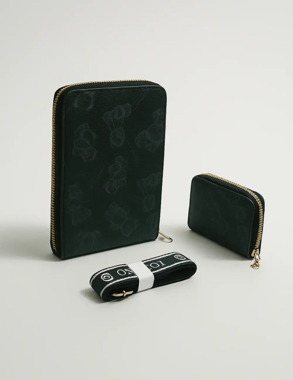 2 in 1 Zip Around Wallet Black
