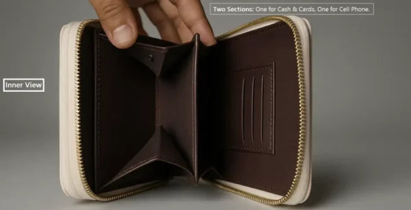 2 in 1 Zip Around Wallet OFF White