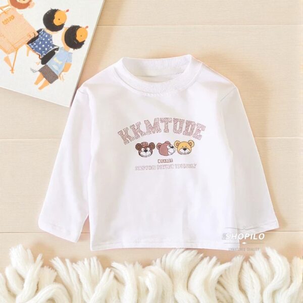 3 Piece Unisex Printed Tracksuit Cute 3D Plush Bear Accent