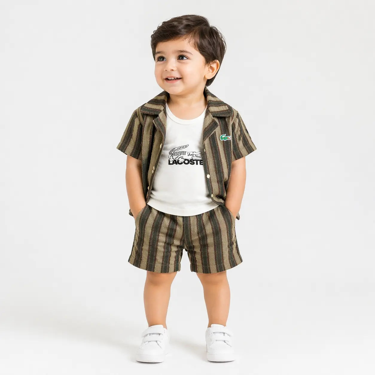 ALM 3 Piece Striped Shirt Sleeveless Inner & Shorts 12M to 5Y
