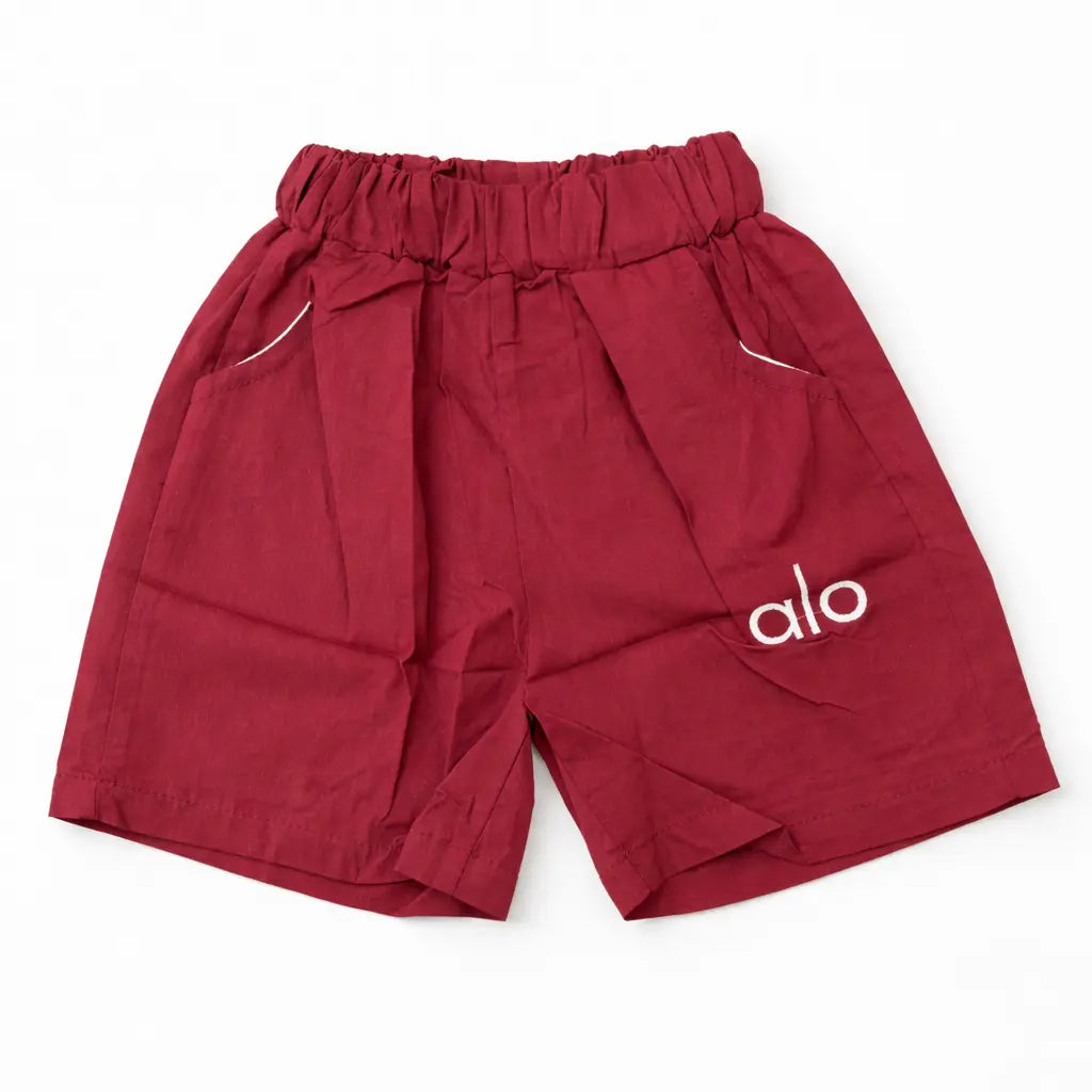 ALO Cream & Maroon T Shirt & Shorts with Waist Bag 1 to 6Y