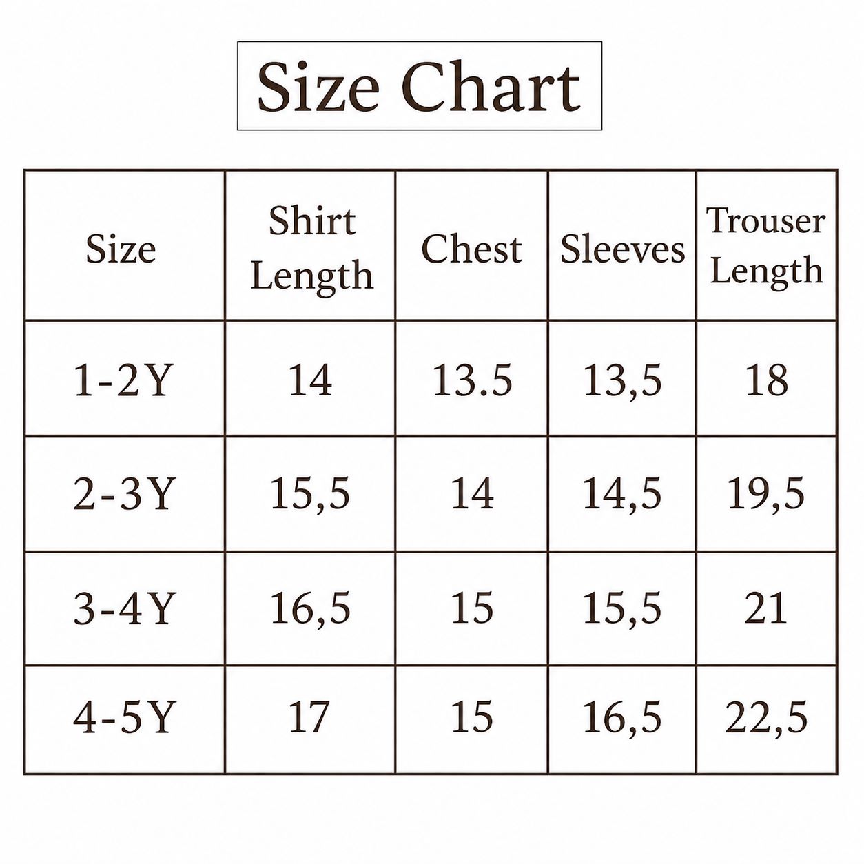 Adorable Imported Tracksuit Set Lion Cub Theme 4 Piece SIZ
E CHART