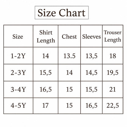 Adorable Imported Tracksuit Set Lion Cub Theme 4 Piece SIZ
E CHART