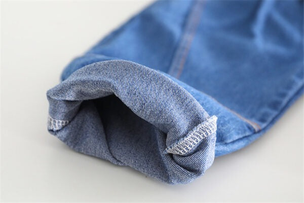 Autumn Korean Polka Dot Sweat Shirt & Denim Jeans Set