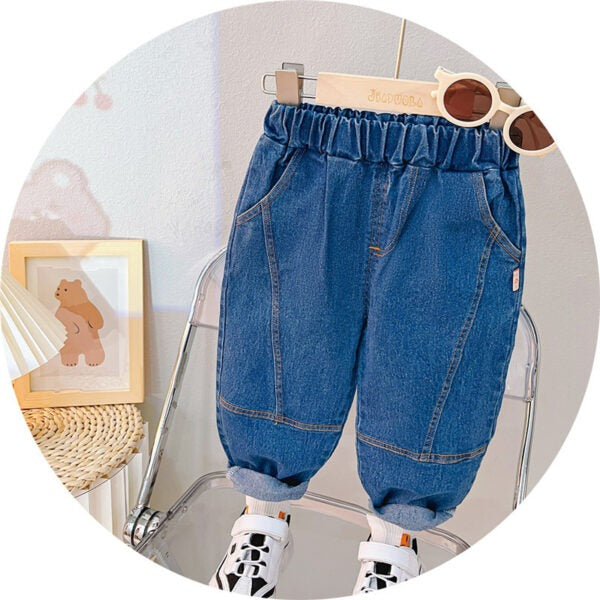 Autumn Korean Polka Dot Sweat Shirt & Denim Jeans Set