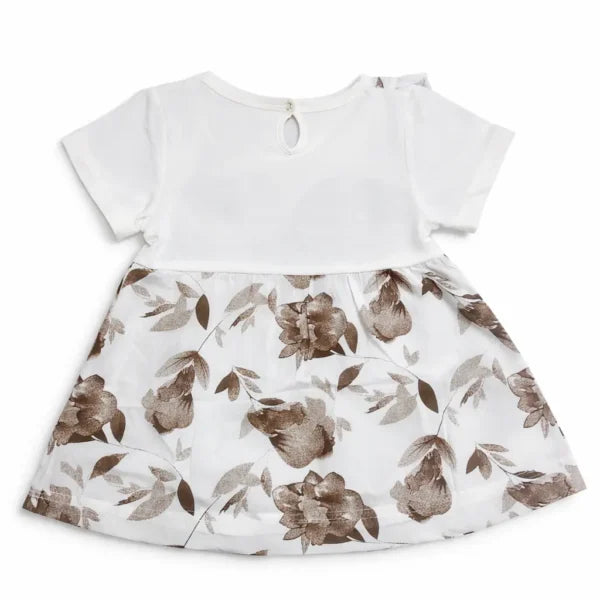 Imported Floral Round Neck Summer Frock & Tights 1 TO 5Y