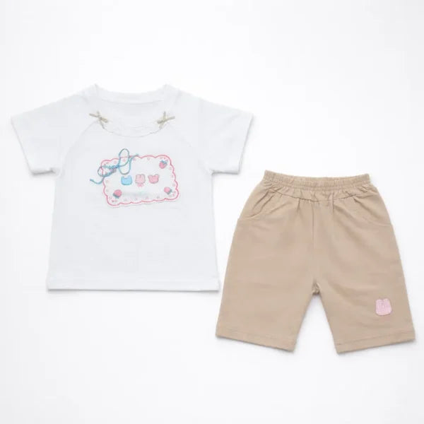 Baby Girl’s Cotton T-Shirt & Shorts Outfit Set (Imported) – 1 to 5Y