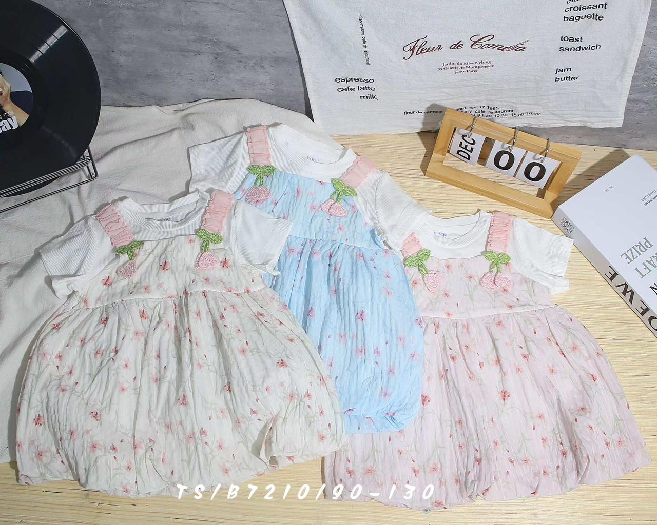 Baby Girls Floral & Cherry Frock for Summer – 1 TO 6Y