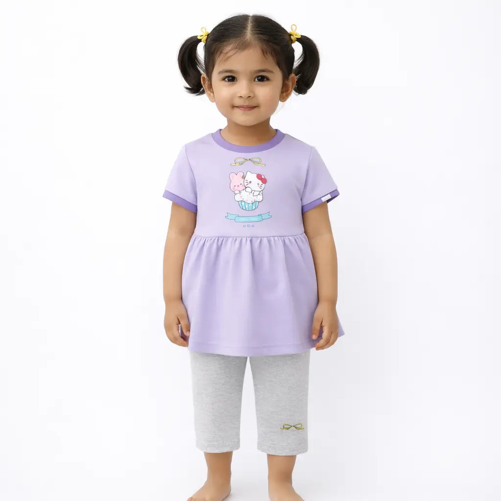 Baby Girls Tunic Top & Leggings Cotton Outfit (Imported) – 1 to 5Y