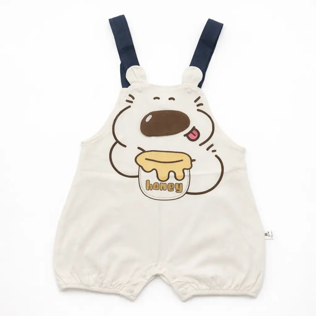 T-Shirt and Bear Dungaree Romper Set (Imported) – 6M to 24M