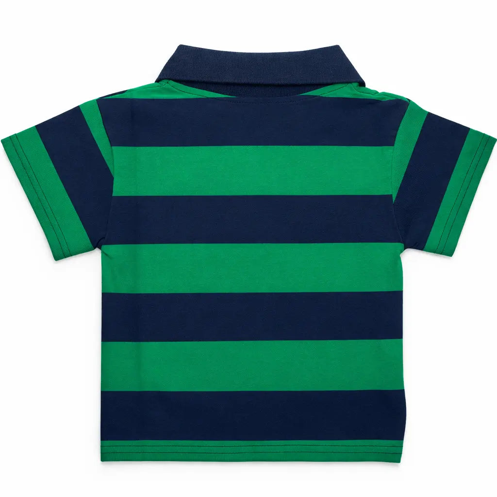 Imported Polo Shirt Green – Cute Bear Character Patch (Imported) – 6M to 6Y