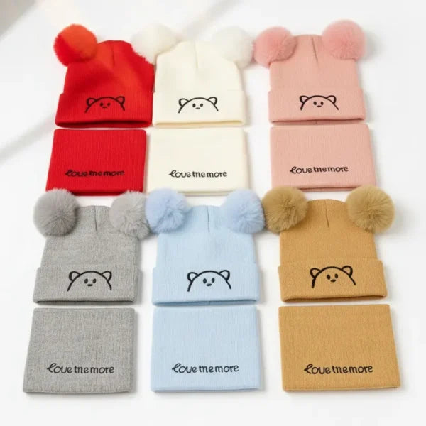 Cute Beanie Cap & Neck Warmer Set for Winters