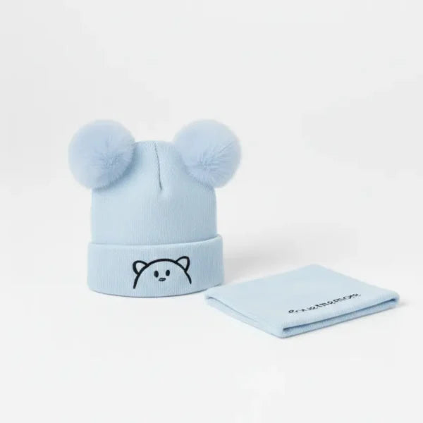 Cute Beanie Cap & Neck Warmer Set for Winters