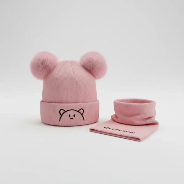 Cute Beanie Cap & Neck Warmer Set for Winters
