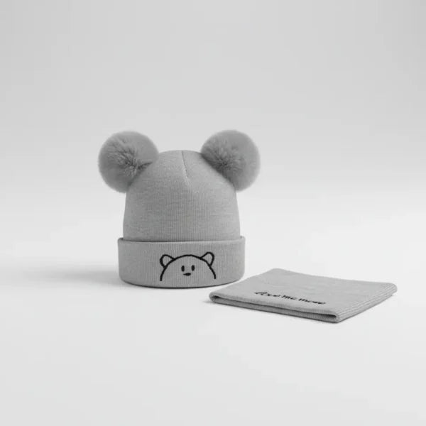 Cute Beanie Cap & Neck Warmer Set for Winters