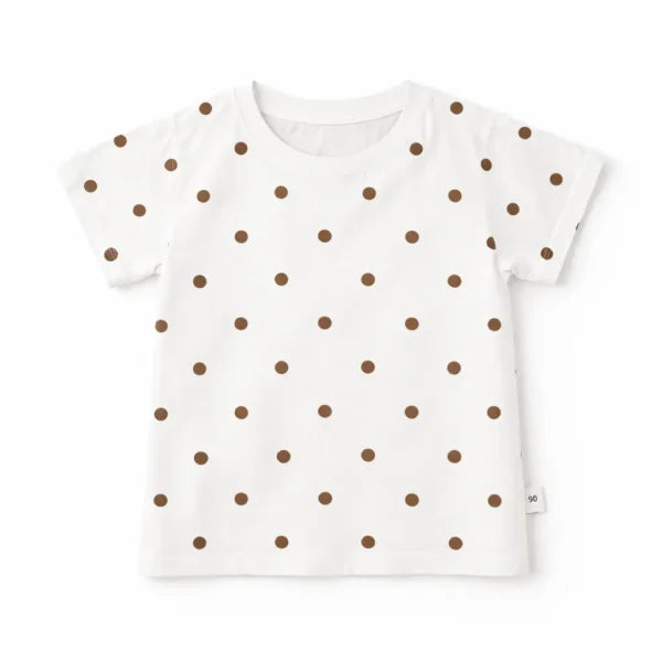 Beige Polka Dot Flower Dungaree Set Imported 6 to 24M
