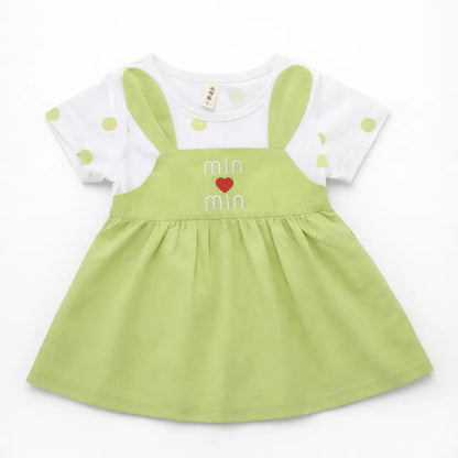 Bunny Ear Tutu Dress & Polka Dot Shirt & Tights Set – 1 TO 5Y green