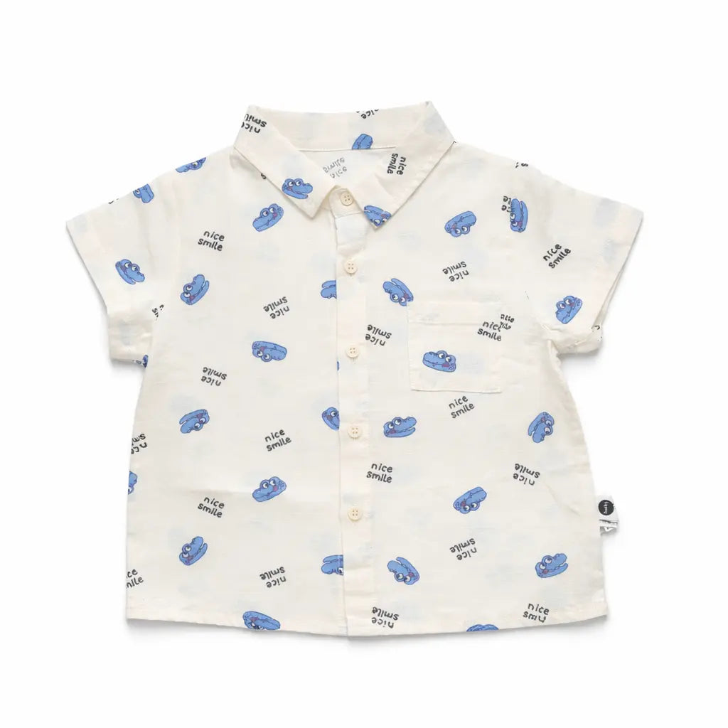 Crocodile Print Shirt & Shorts with Novelty Tie – 1 TO 5Y