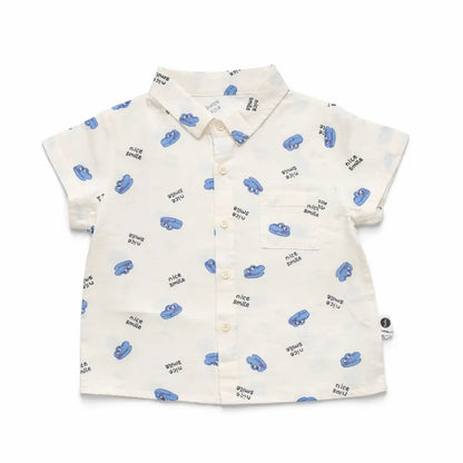 Crocodile Print Shirt & Shorts with Novelty Tie – 1 TO 5Y