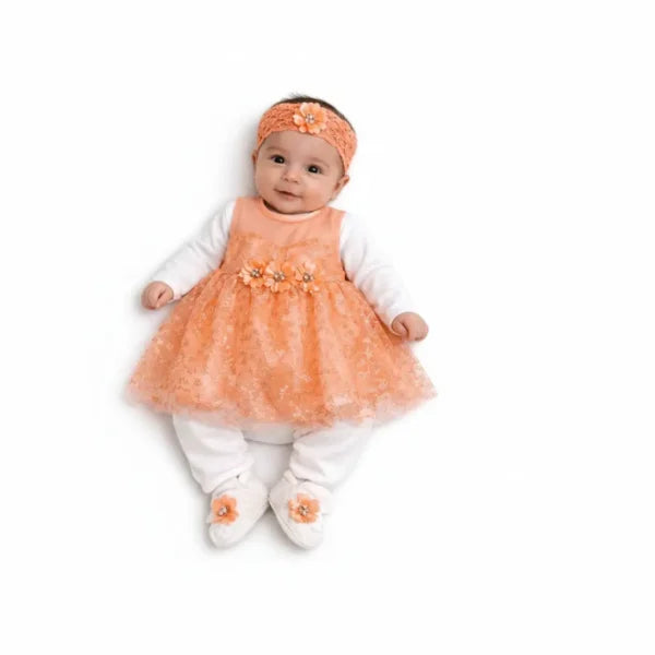 Cute Gift Pack, Newborn Baby Girls, 4PC Orange Color