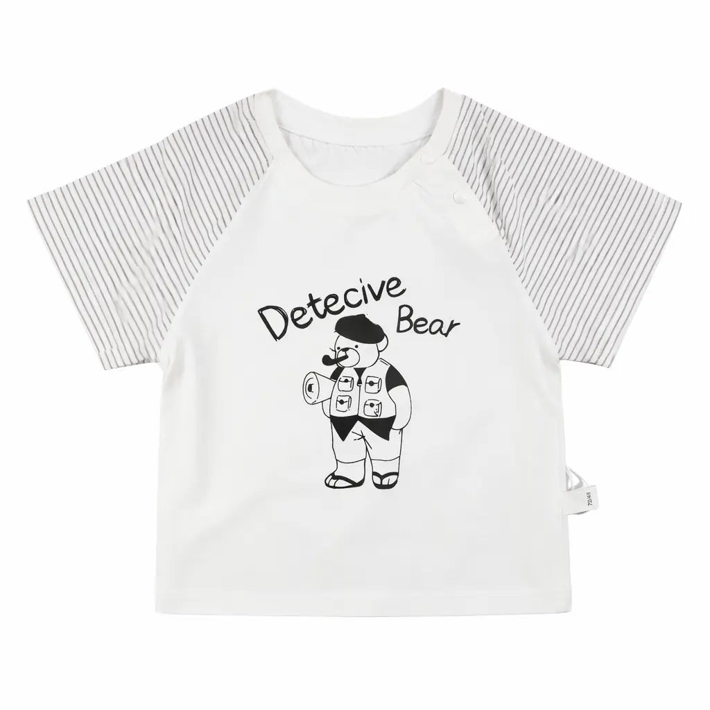 Detective Bear Boys 2Pc Cotton Summer Shorts – 6 TO 24M