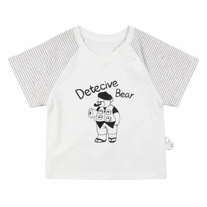 Detective Bear Boys 2Pc Cotton Summer Shorts – 6 TO 24M