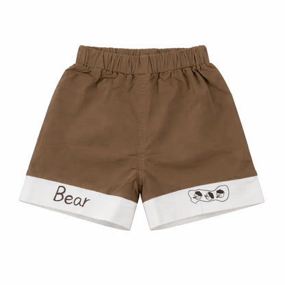Detective Bear Boys 2Pc Cotton Summer Shorts – 6 TO 24M