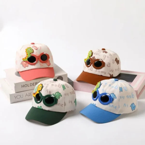 Dinosaur Baseball Cap – Built-in Decorative Sunglasses