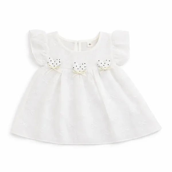 Embroidered Top with Beige Wide Leg Pants Set – 1 TO 6Y