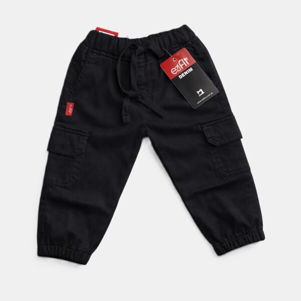 EziFit Cotton Cargo Pants Diaper Friendly Stretchabl Black – 0 TO 2Y
