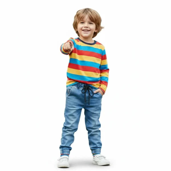 EziFit’s Denim Grip Pant Light Blue Export Quality – 18M TO 6Y