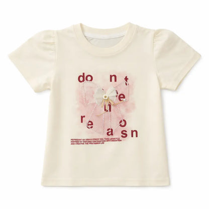 Girls White T-Shirt & Denim Shorts Outfit Set (Imported) – 1 to 5Y shirt
