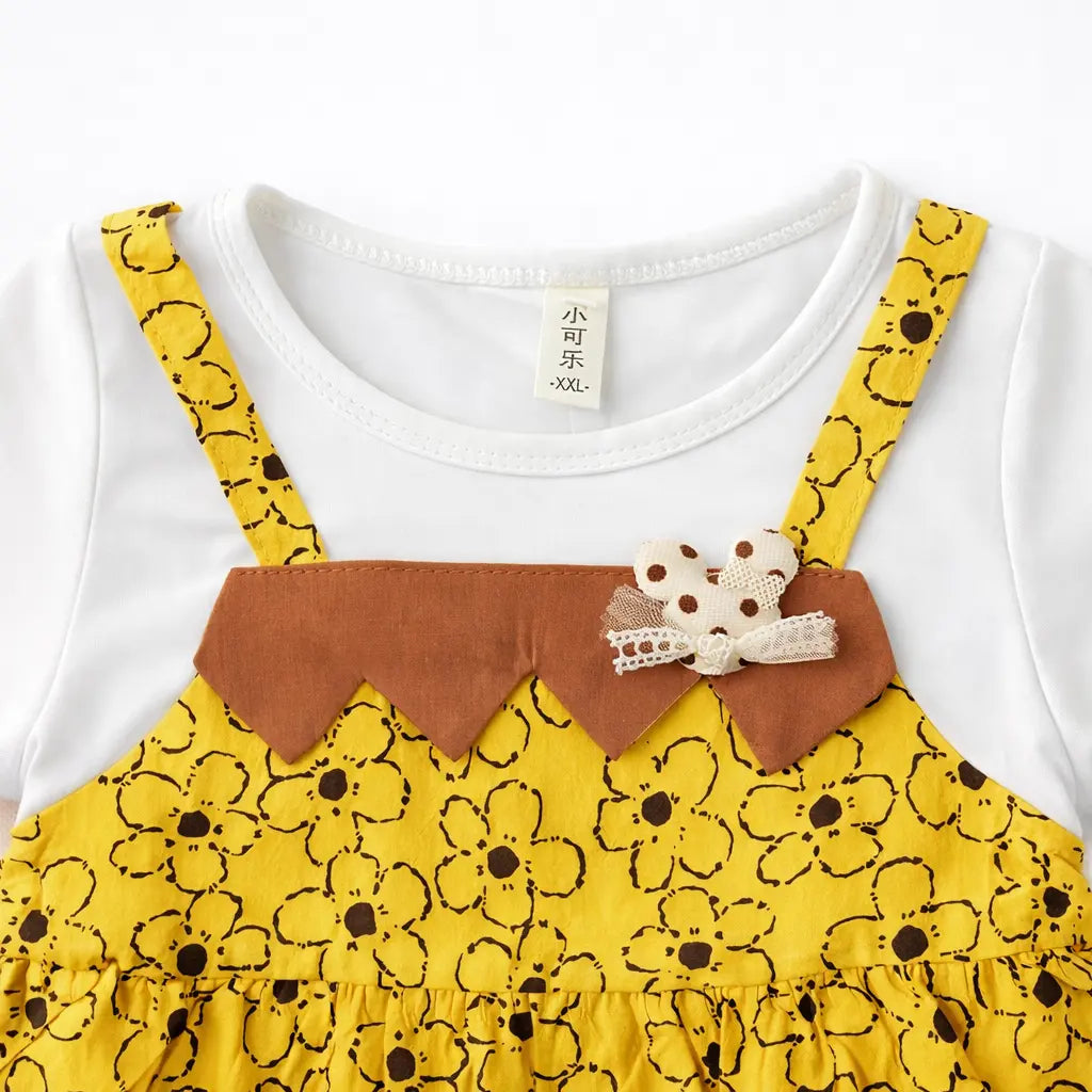 Imported Floral Pinafore Frock & Tights for Summer1 TO 5Y