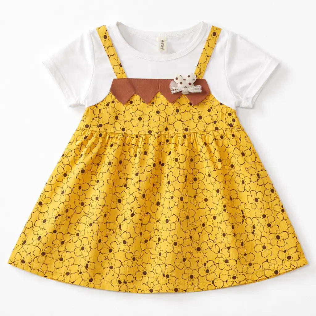 Imported Floral Pinafore Frock & Tights for Summer1 TO 5Y