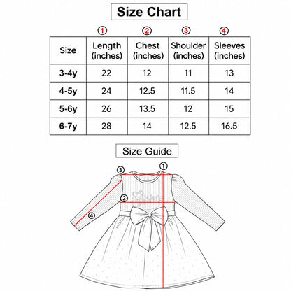 Girls Long Sleeve Bow Party Frock Pink & Off-White