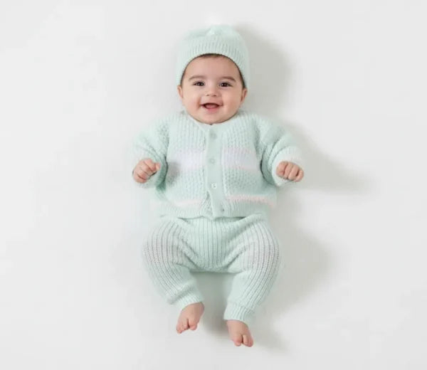 Newborn Knitted Outfit 3 Piece Set 6 Colors Options