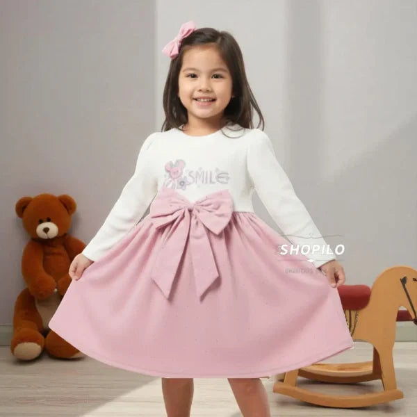 Adorable Cotton Blend Frock & Party Dress for Girls – Knee Length – 4 Sizes