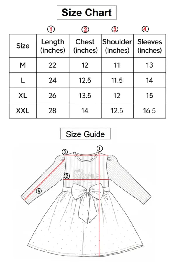 Adorable Cotton Blend Frock & Party Dress for Girls – Knee Length – 4 Sizes