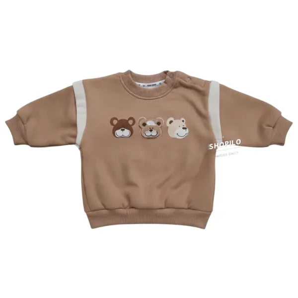 Imported Baby Winter Tracksuit for Infants 2 Piece – Brown Unisex Outfit