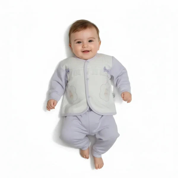 Imported Bow Accent 2 Piece Suit for Winters 0 to 12M