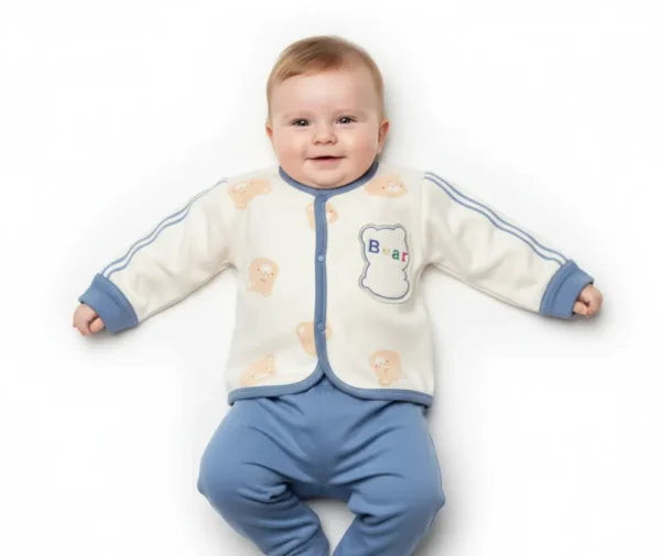 Imported Winter Suit Bear Accent 2PC Unisex 0 TO 12M