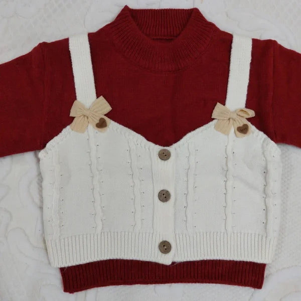 Imported Maroon Sweater & Pants Outfit with West 18M to 6Y