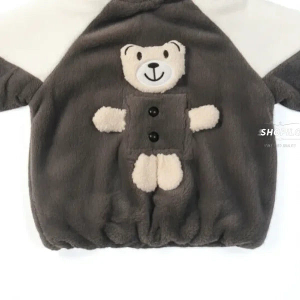 Imported Winter Hoodie Jacket for Kids – Hood & Bear Patch Design