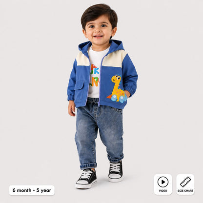 Imported 3-Piece Dino Denim Set with Hoodie for Toddler Boys