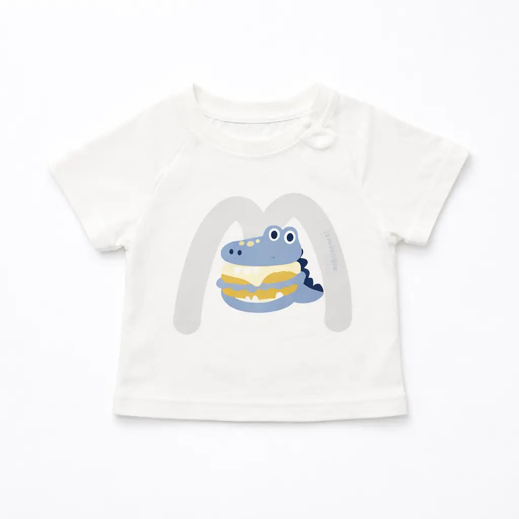 Imported Cartoon T-Shirt & Shorts Summer Outfit – 2 Colors – 6M TO 24M grey shirt