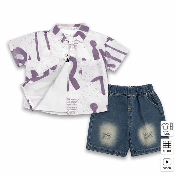 Imported Purple Casual 3 Piece Summer Outfit 1 to 6Y